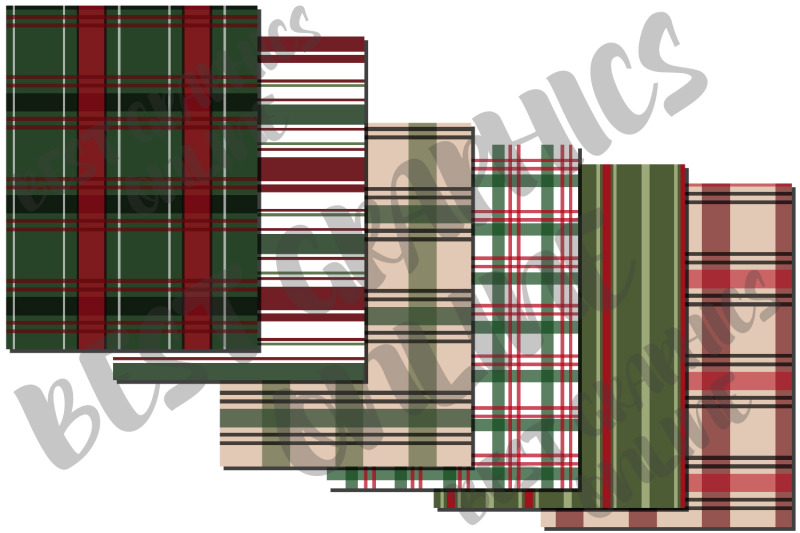 christmas-plaid-digital-papers-stripped-pattern-papers-set