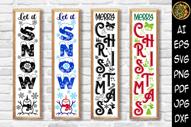 christmas-vertical-porch-sign-set-6-merry-christmas-let-it-snow