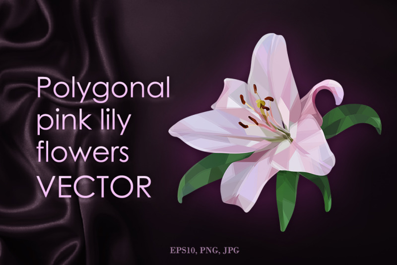 pink-lily-flower-in-polygonal-style