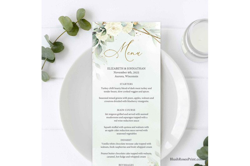 simy-editable-wedding-menu-template-eucalyptus-greenery-white-roses