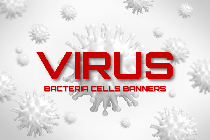 virus-bacteria-cells-set