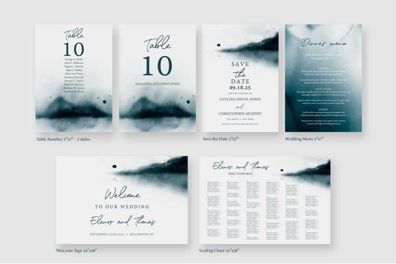 editable-wedding-invitation-bundle-templates-winter-forest-green-grey