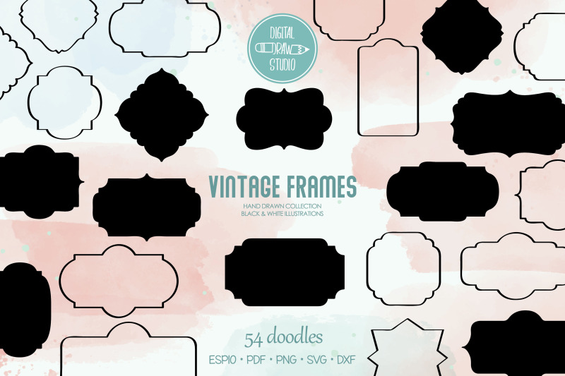 vintage-frames-hand-drawn-decorative-border-retro-labels