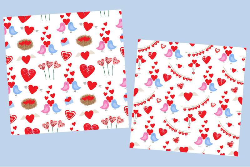 valentine-039-s-day-pattern-hearts-pattern-love-birds-pattern