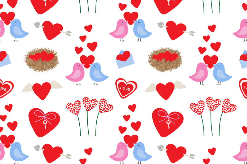 valentine-039-s-day-pattern-hearts-pattern-love-birds-pattern