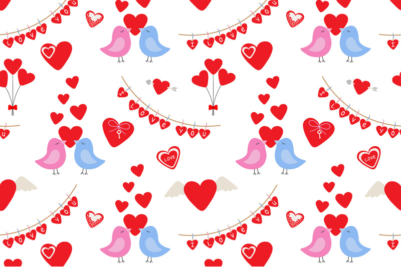 valentine-039-s-day-pattern-hearts-pattern-love-birds-pattern