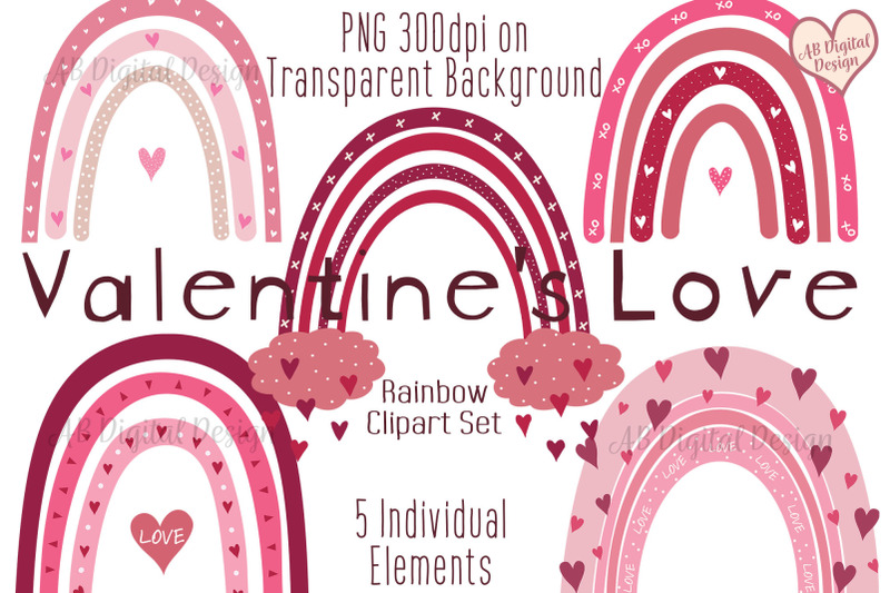 valentines-love-clipart-cute-boho-hearts-rainbows-clipart