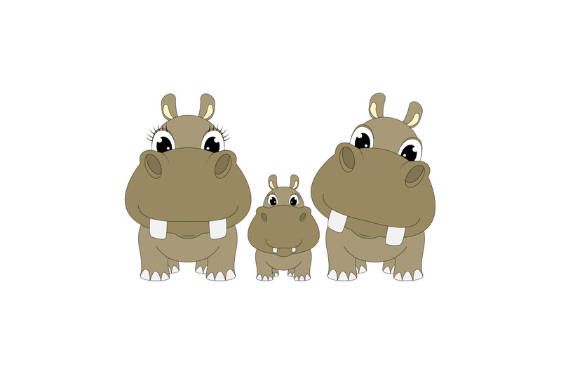 cute-hippo-family