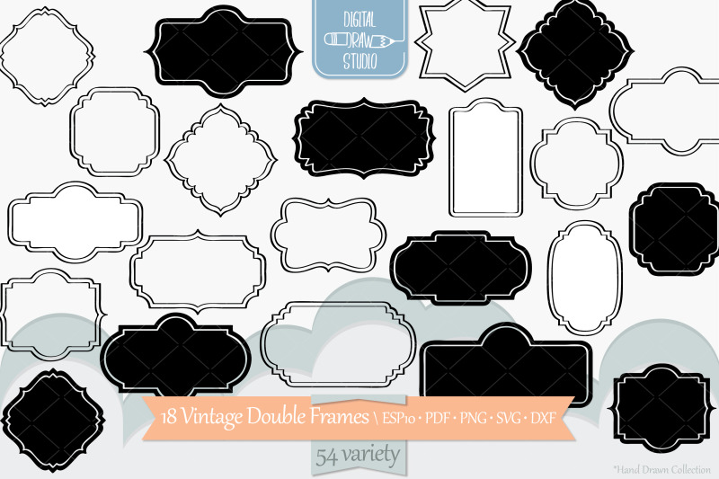 vintage-frames-double-decorative-border-retro-labels