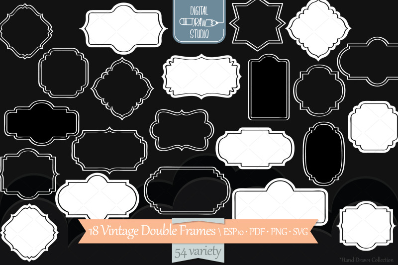 vintage-frames-double-white-decorative-border-retro-labels