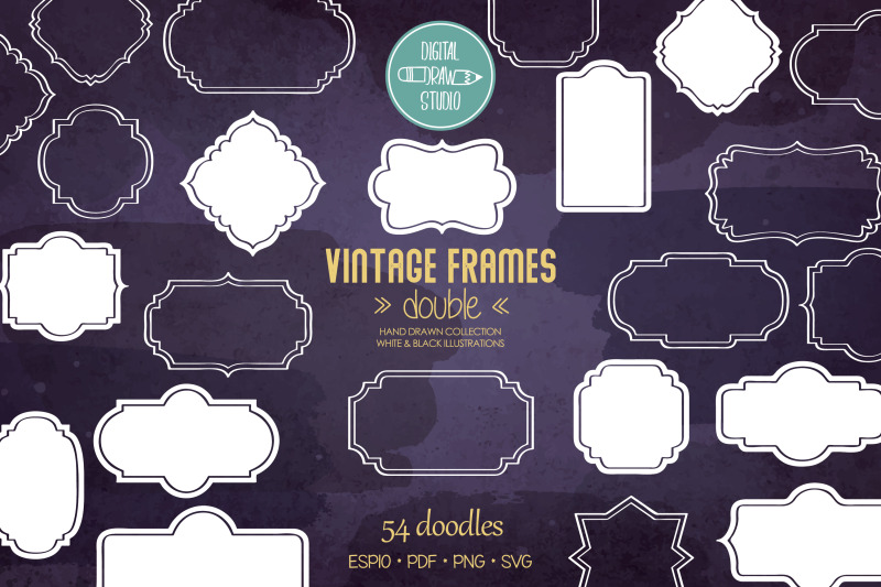 vintage-frames-double-white-decorative-border-retro-labels
