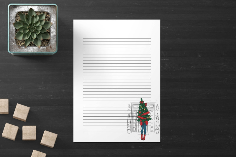 stylish-girl-during-christmas-elegant-christmas-stationery-papers