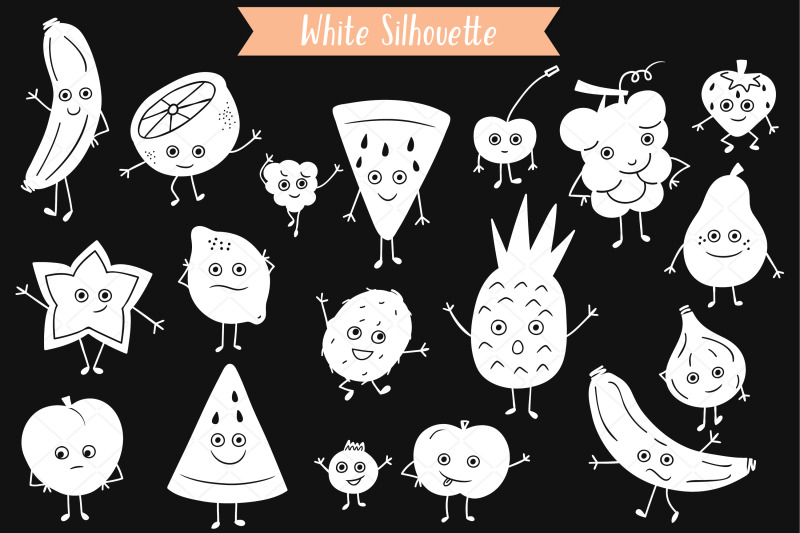 white-fruit-characters-hand-drawn-kawaii-food-cartoon