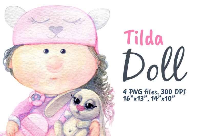 watercolor-handmade-tilda-dolls