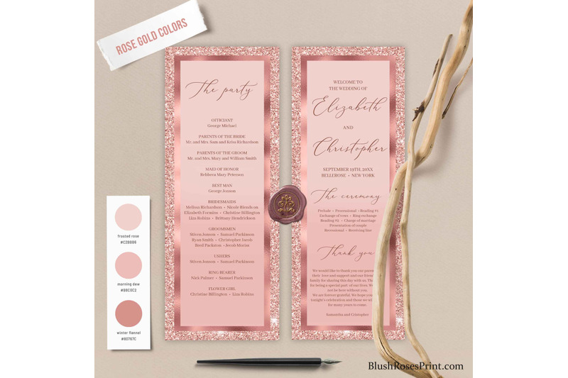 cloe-editable-wedding-ceremony-program-rose-gold-glitter-template