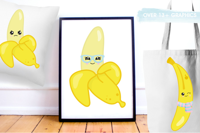 Kawaii Banana By Prettygrafik Design Thehungryjpeg