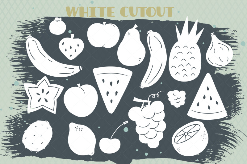 white-fruits-hand-drawn-food