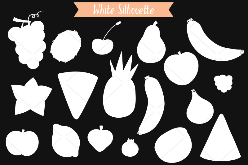 white-fruits-hand-drawn-food