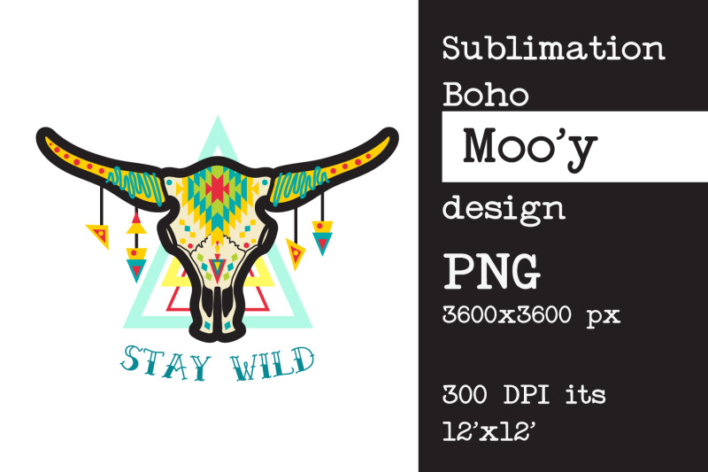 sublimation-design-bull-cow-skull