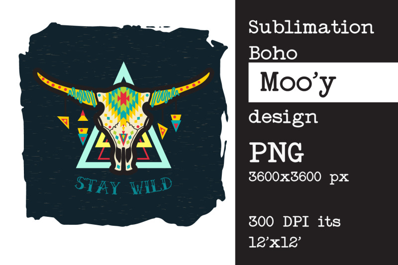 sublimation-design-bull-cow-skull
