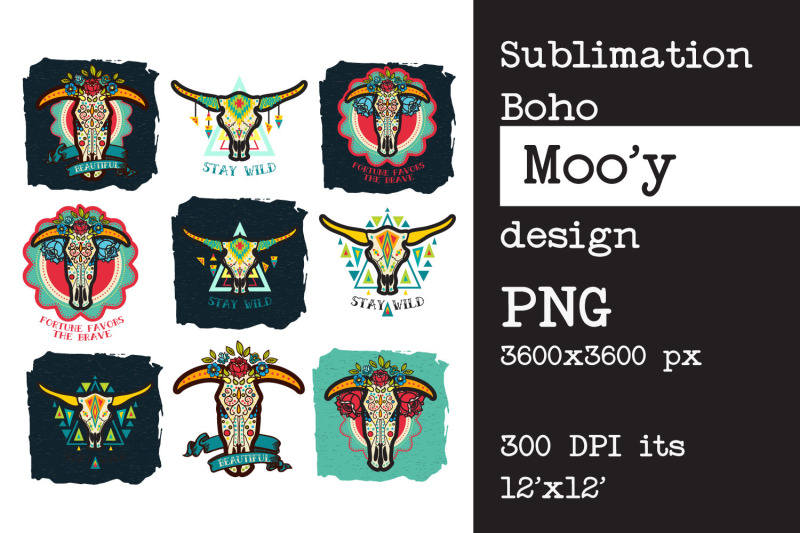 sublimation-design-bull-cow-skull