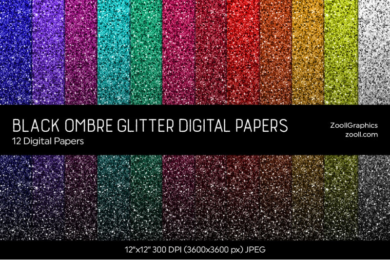 black-ombre-glitter-digital-papers