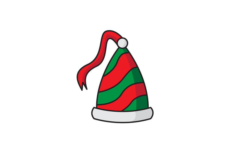 hat-with-a-ribbon-tail-christmas-icon