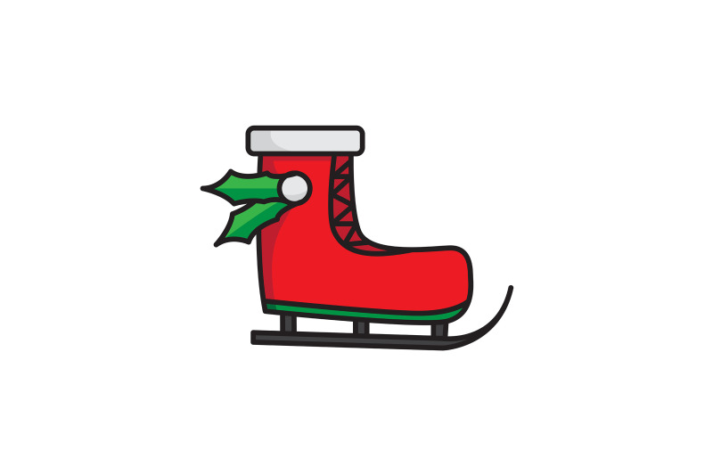 ski-shoes-and-leaf-christmas-icon