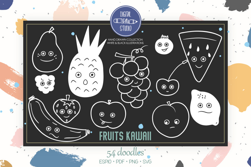 white-fruit-kawaii-hand-drawn-food-characters