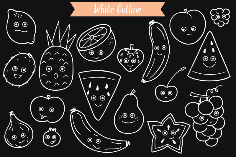 white-fruit-kawaii-hand-drawn-food-characters