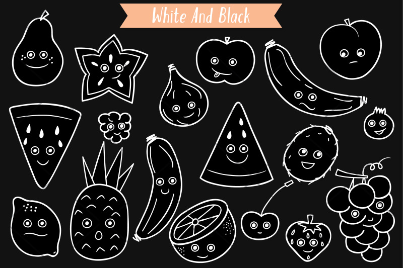 white-fruit-kawaii-hand-drawn-food-characters