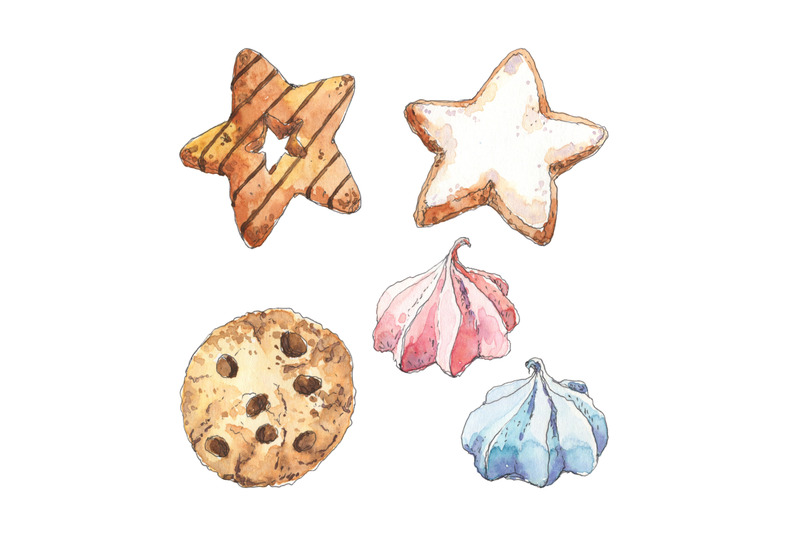 cookies-miniset-watercolor-food-illustration