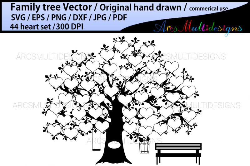 44-heart-family-tree-vector-template