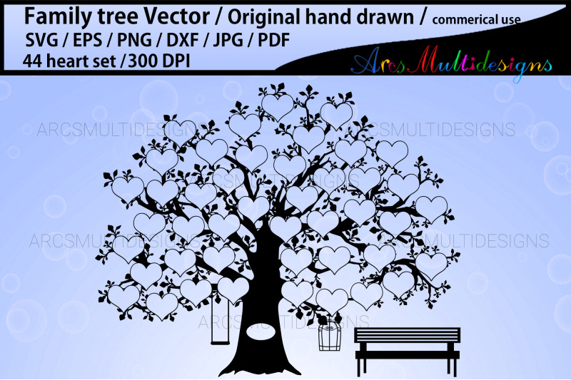 44-heart-family-tree-vector-template