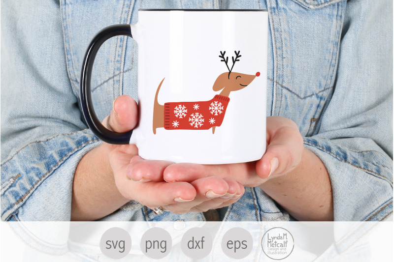 Download Christmas Dachshund svg, Winter Dog svg By LyndaMMetcalf ...