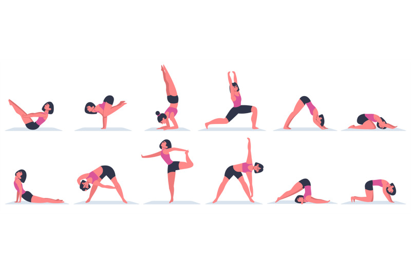 yoga-woman-young-female-character-doing-yoga-asanas-physical-exercis