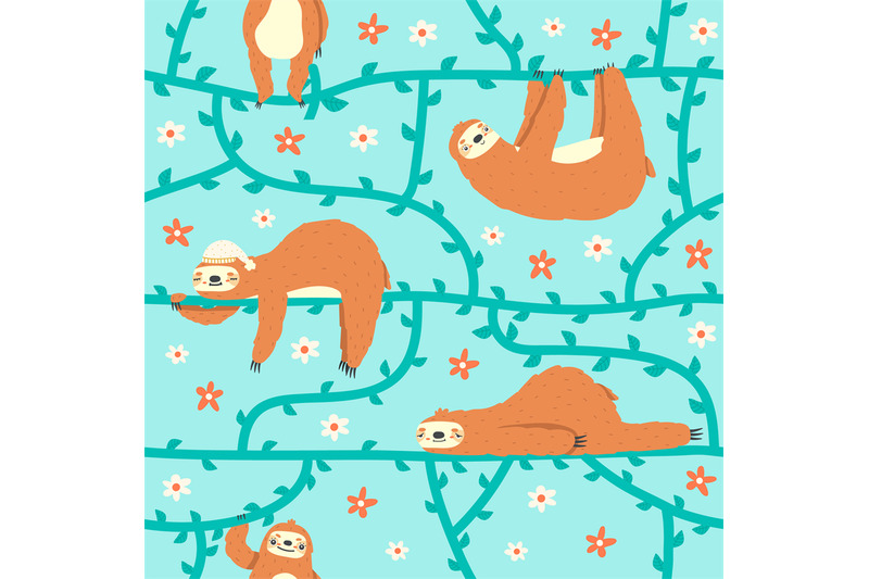 cute-sloths-pattern-lazy-tropical-sloths-hanging-on-tree-jungle-anim