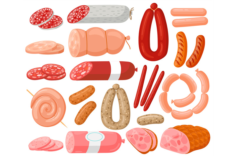 meat-sausages-cartoon-chicken-pork-beef-sausages-and-salami-sausage