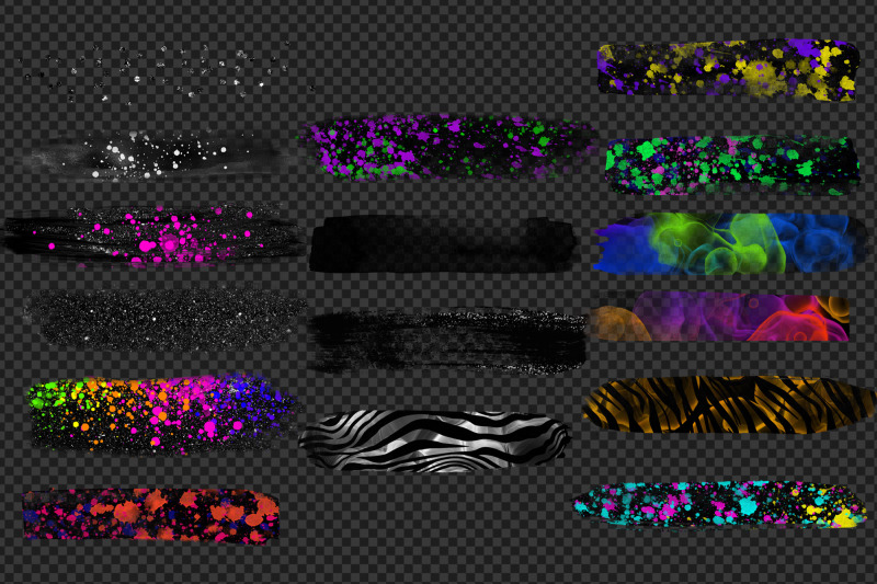 black-and-neon-brush-strokes-clipart