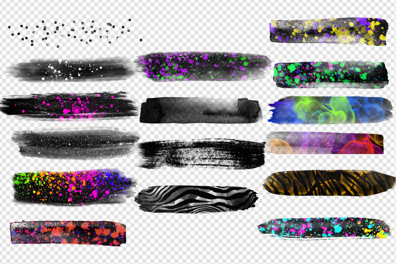 black-and-neon-brush-strokes-clipart