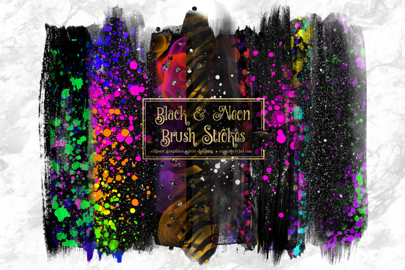 black-and-neon-brush-strokes-clipart