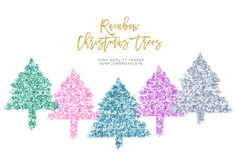modern-christmas-tree-clip-art-collection-glitter-brush-strokes