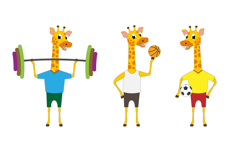 giraffe-sport-activity-simple-vector-illustration