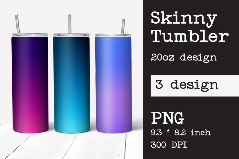 skinny-tumbler-sublimation-ombre-design-20oz