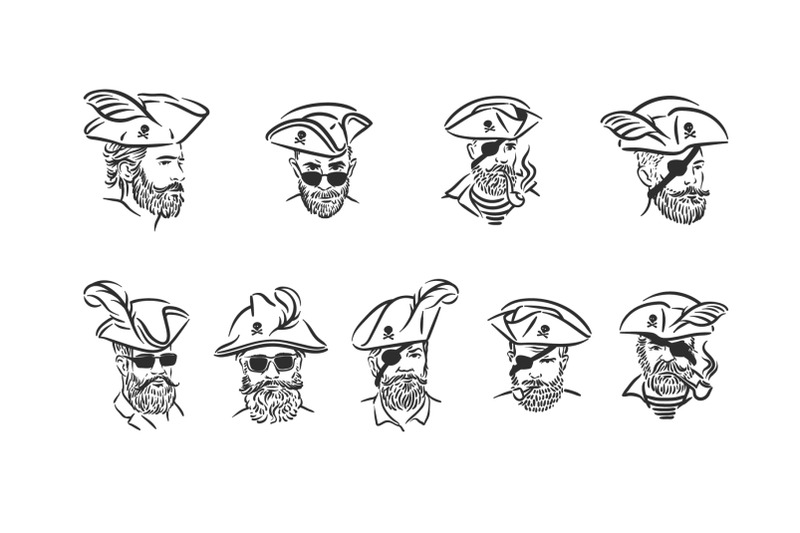 pirates-portraits-illustration-set