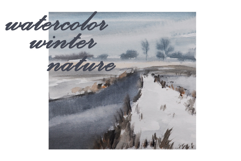 watercolor-nature-and-landscape-of-winter-and-snow-river-and-trees