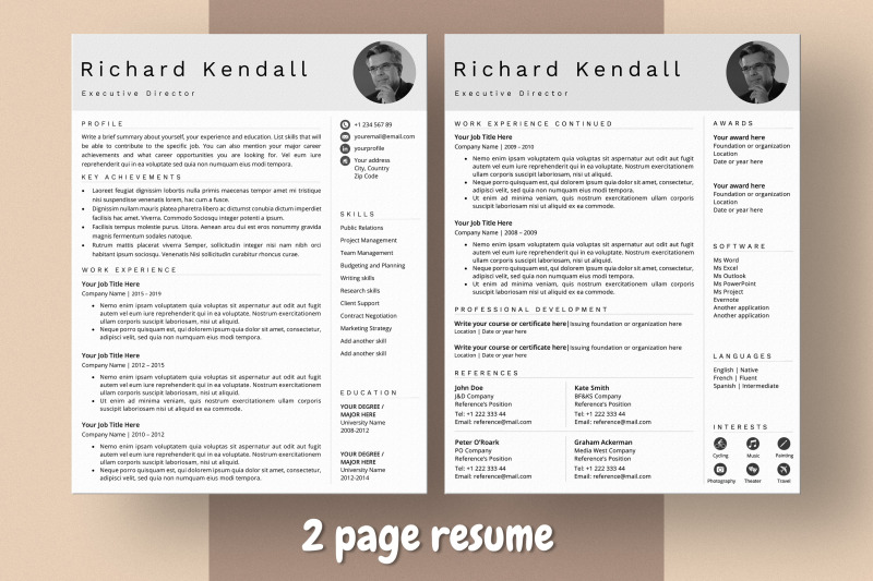 combination-resume-template-with-photo-for-word-amp-pages