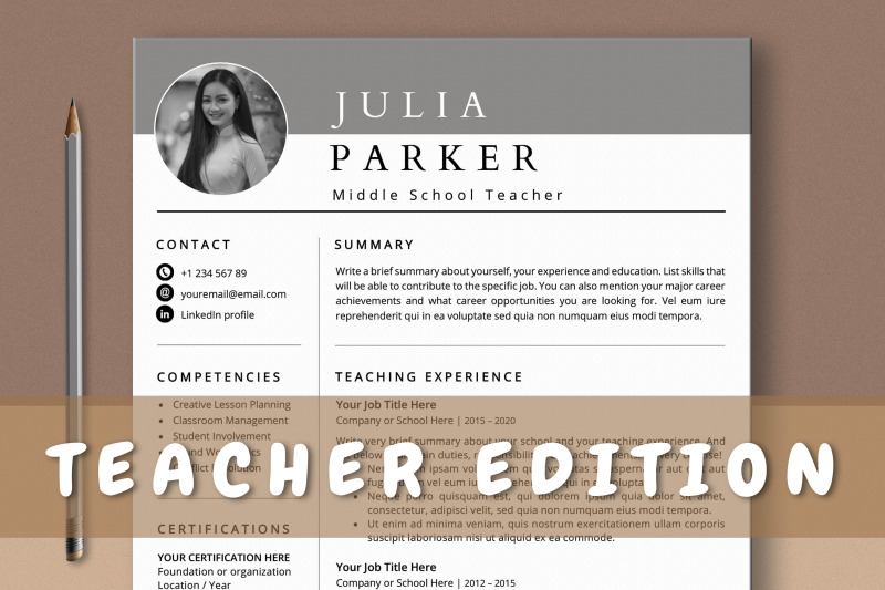teacher-resume-template-with-photo-word-amp-pages