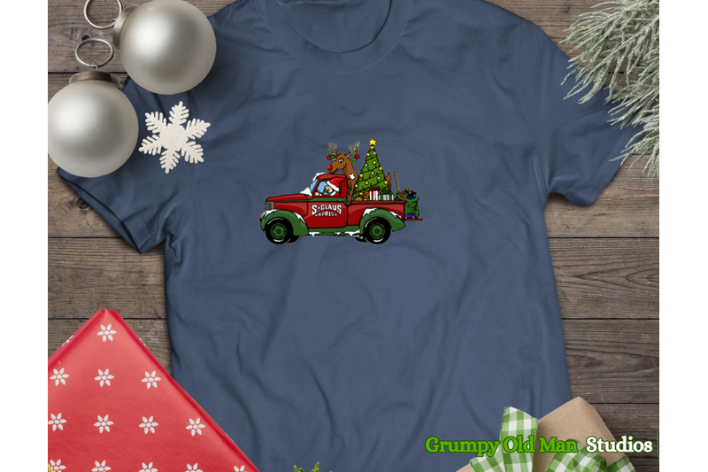 cartoon-christmas-classic-truck-clip-art-santa-driving-a-truck