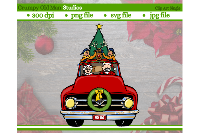 ford-christmas-truck-clip-art-santa-driving-a-truck